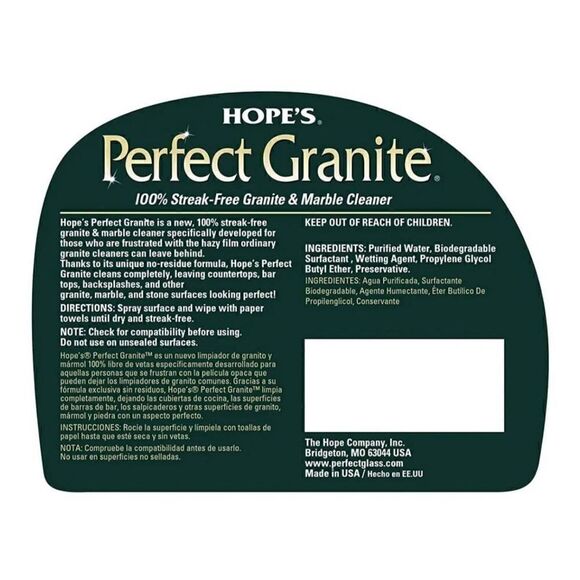 Hope's Perfect Granite, 100% streak free granite and marble cleaner, NEW - Picture 4 of 6